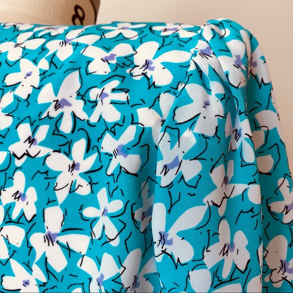 Vintage 80’s Pellini Petites Abstract Floral Midi Dress - Picture 9 of 16